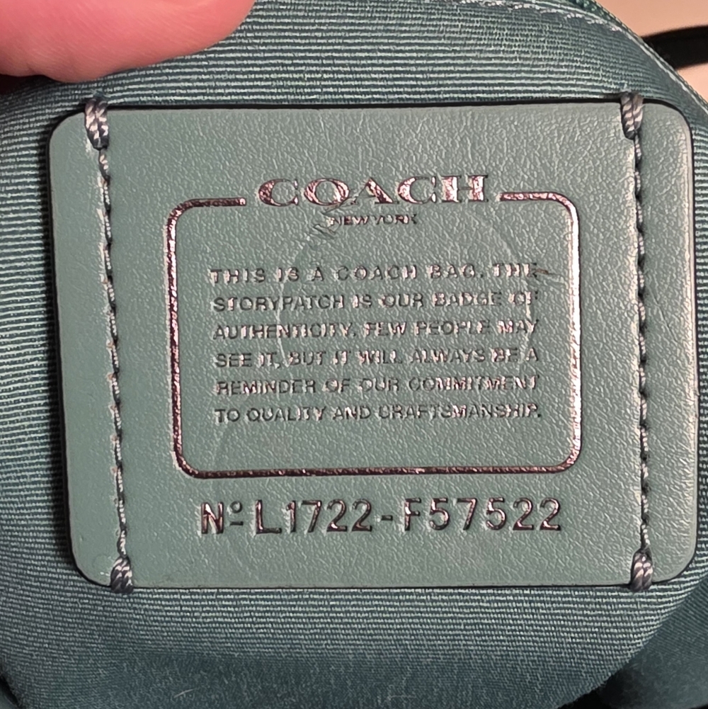 Coach Leather Blue Tote Bag Gunmetal Hardware - Picture 3 of 7
